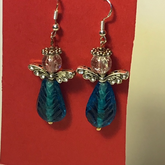 Angel Earrings- Aquamarine - Picture 1 of 2
